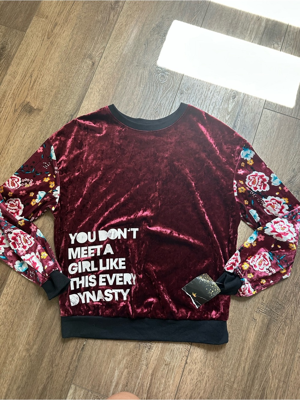Disney Princess Adult Women, Burgundy, Velvet, Mulan, Floral, Mixed Patterns, S